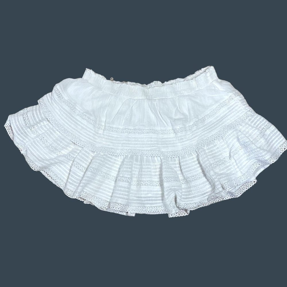 Aerie Womens Rock n Ruffle Coquette Girly Mini Skirt Size XXL White Cotton Lace